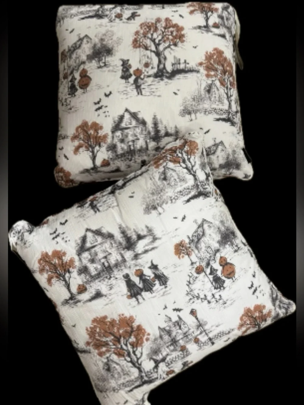 Nicole miller witch pumpkin Halloween pillows
